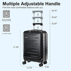Carry On Luggage 22×14×9 Airline Approved, 20 Inch Lightweight ABS+PC Hard - Image 8