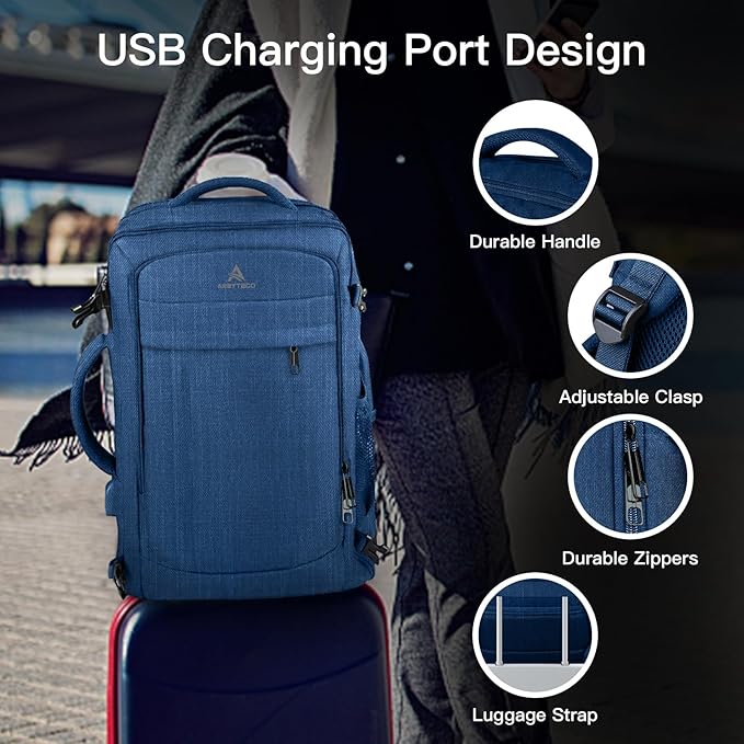 60L Big Capacity Carry On Laptop Backpack Large Travel Backpack - Image 8