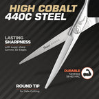 Fagaci Professional Hair Trimmer & Hair Scissors Set Extremely Sharp, Hair Cutting Scissors Professional, Hair Shears, Barber Scissors Set for Men and Women, Hair Edger T-Blade
