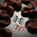 2 Pcs Plastic Elastic Double Hair Comb - Adjustable Elastic Bun Comb & Clip for Curly, Thick, Wavy Hair (Black+Brown)