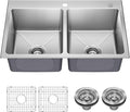 KRAUS Fairlane 33-inch Drop In/Top Mount Double Bowl 18-Gauge Stainless Steel by KRAUS