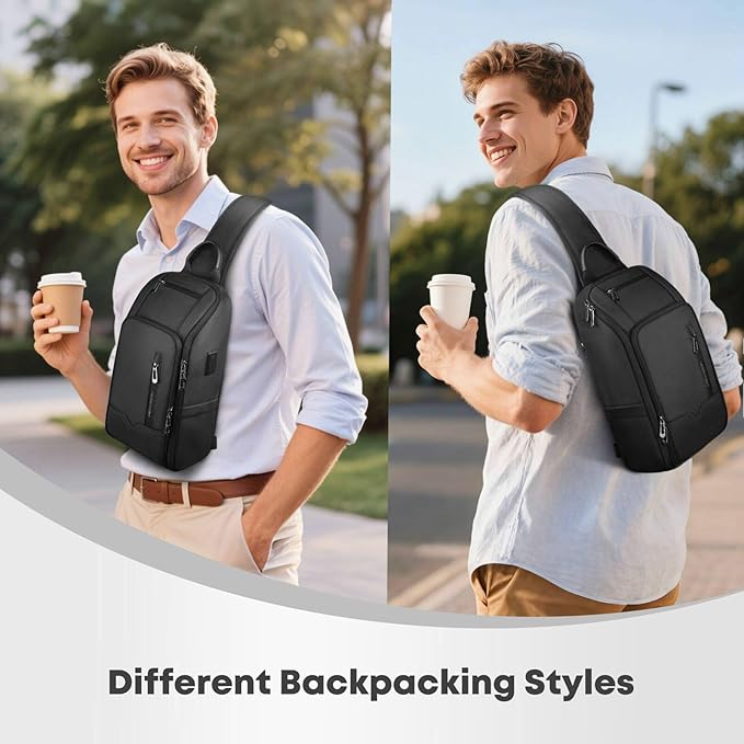 Crossbody Sling Bag for Men, Waterproof Sling Crossbody Backpack - Image 5