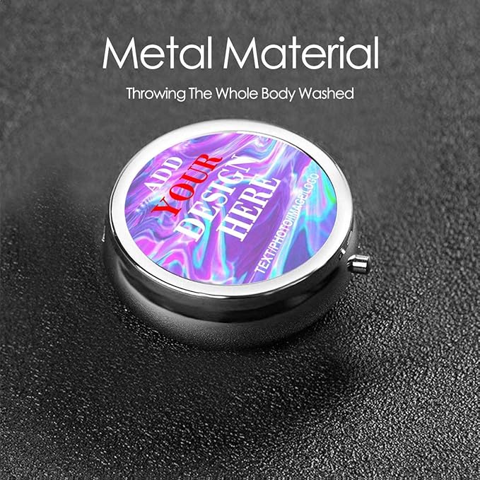 Custom Round Pill Case, Personalized Name/Photo Decor Travel Jewelry Organizer - Image 5