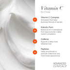 Advanced Clinicals Brightening Vitamin C Body Cream Lotion + Vitamin C & Caffeine Eye Cream Face Moisturizer Skin Care Set For Women, Men, & Dark Spots, 2pc Bundle