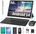 Android Tablet with Keyboard, 26GB RAM, 256GB ROM, 10.1 inch Android 14 Tablet by Unknown
