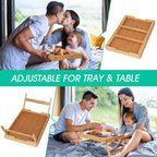 Artmeer Bed Tray Table with Folding Legs, Bamboo Breakfast in Bed - Image 4