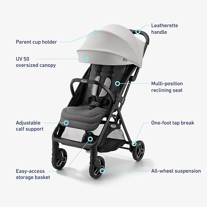 Graco Ready2Jet Travel System – Overhead Friendly Compact Travel Stroller - Image 7