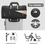 Wildroad 50L Travel Duffel Bag, Expandable Waxed Canvas Genuine Leather Duffle - Image 6