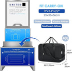 Carry on luaggage 22x14x9 Airlines Approved Foldable Carry on Bag Travel Duffel - Image 2