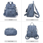 PU Leather Backpack Purse for Women Fashion Multipurpose Design Handbag Ladies - Image 3