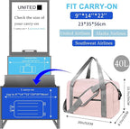 Foldable Carry on Luggage Bag 22x14x9 Personal Item Bag - Image 2
