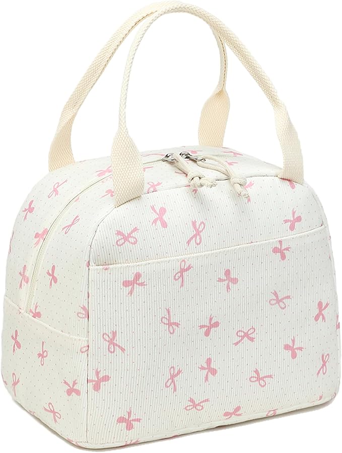 Bluboon Lunch Bag for Women Men Cute Corduroy Lunch Tote Bags Reusable - Image 8