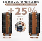 LARVENDER Luggage Sets 5 Piece Hardside Expandable Suitcase - Image 3