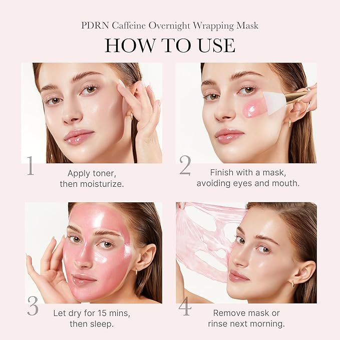 medicube PDRN Pink Shimmer Duo: Salmon DNA Pink Collagen Capsule Cream and PDRN Caffiene Overnight Wrapping Peel Off Facial Mask