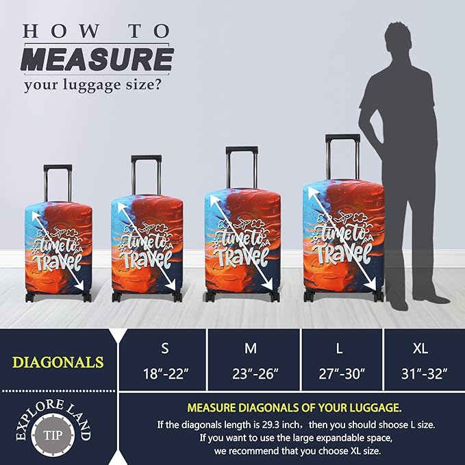 Explore Land Luggage Cover Suitcase Protector Fits 18-22 Inch Case - Image 5