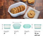 Zip Top Reusable Food Storage Bags | Small Dish | Silicone Meal Prep Container - Image 4