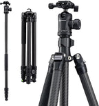 Fotopro Carbon Fiber Tripod 64 Inch 360 Degree Ball Head Quick Release Plate by Fotopro