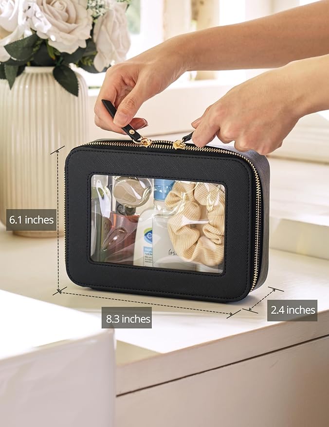 Popvibe Clear Makeup Bag Travel Cosmetic Case Transparent Toiletry Bag - Image 3