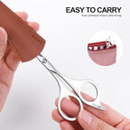 Professional beard scissors, 4.9-inch (silver) small pointed stainless steel hairdressing scissors, Moustache Trimming，suitable for personal care and beauty of both men and women