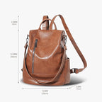 Women Backpack Purse PU Leather Anti-theft Casual Shoulder Bag Fashion Ladies - Image 5