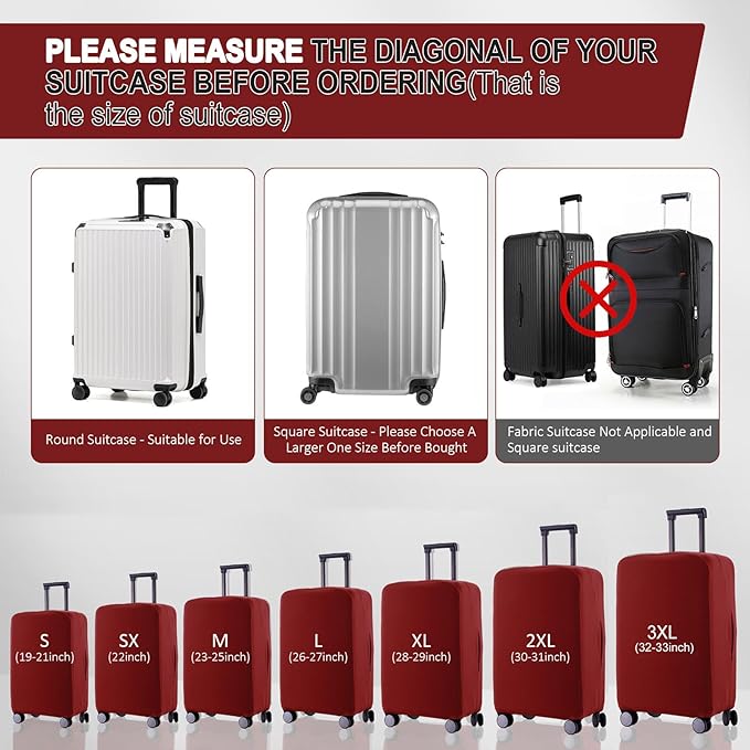Travel Luggage Cover Suitcase Protector Scratch-Resistant Fit 19-31 Inch - Image 5