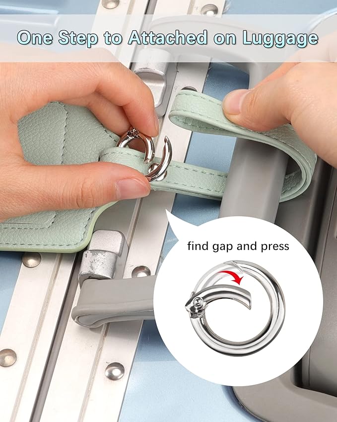 Teskyer Luggage Tags, 3 Pack Premium PU Leather Luggage Tags - Image 5