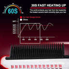 Hair Straightener and Curler 2-in-1 with Anti-Scald Technology, Fast Heating (30s), 6 Heat Levels for Every Hair Type, Auto Off, 360 Swivel Cord, Portable Straightening Iron or Curling Iron (White)