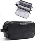 BAGSMART Toiletry Bag for Men, PU Leather Travel Bag for Toiletries, Dopp Kit by BAGSMART