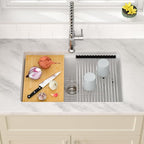 Dcolora 28 Inch White Undermount Kitchen Sink Workstation Single Bowl Modern - Image 2