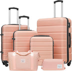 LONG VACATION 6 Piece ABS+PC Hardshell Luggage Set by LONG+VACATION
