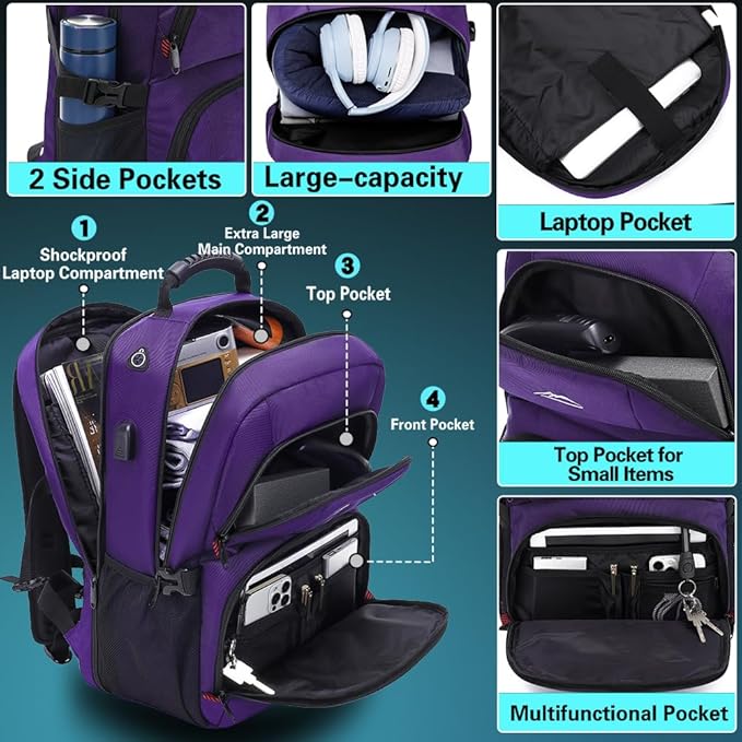 ProEtrade Travel Backpack, Extra Large Laptop Backpack School Business Anti - Image 3