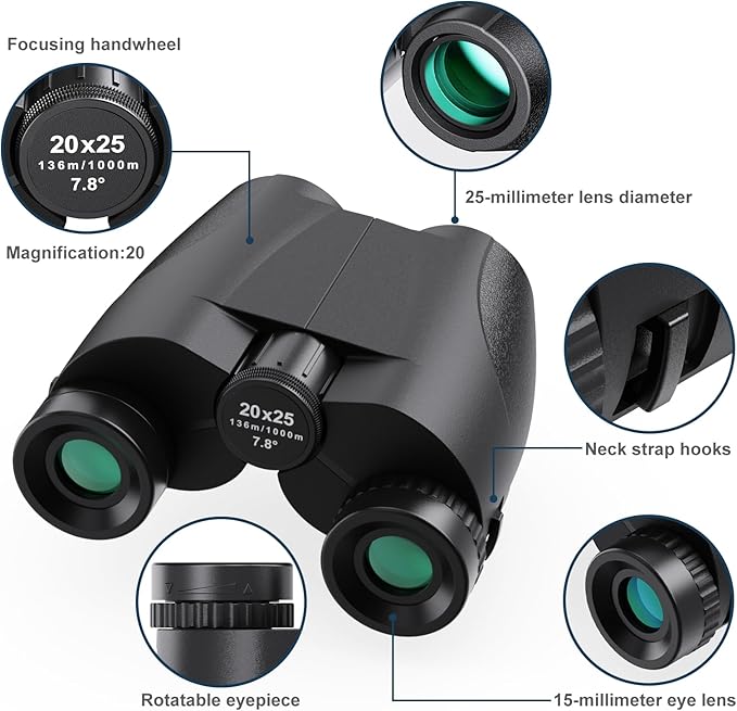 20x25 Compact Binoculars for Adults and Kids, High Power Adults Binoculars - Image 4