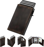 typecase Mens Wallet Card Holder: Pop Up Aluminum Case, Full Grain Leather by typecase