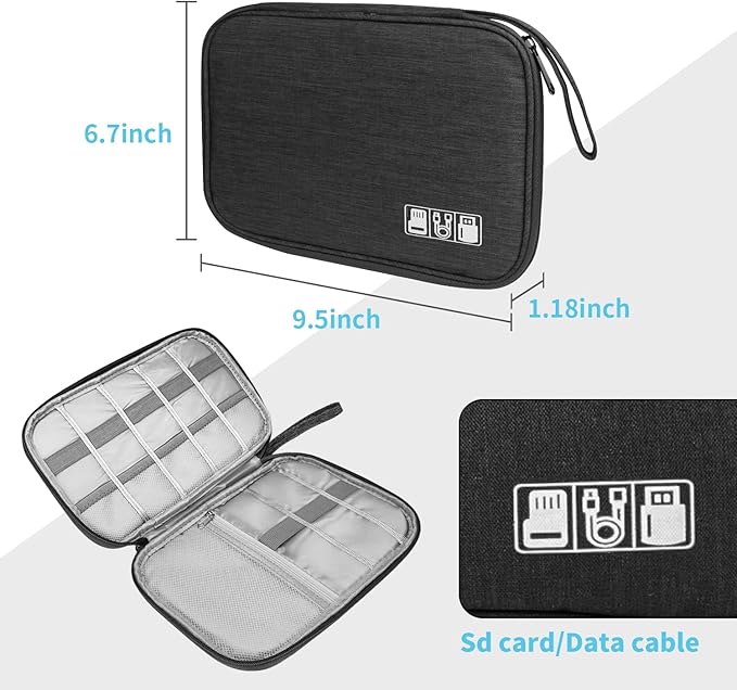 Electronics Organizer Travel Case, Electronic Accessories Storage Bag, Portable - Image 5