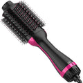 Hair Dryer Brush, 4 in 1 One Step Hair Dryer and Styler Volumizer, Professional Hot Air Brush with Negative Ion Anti-frizz Blowout for Drying, Straightening, Salon, Black Pink