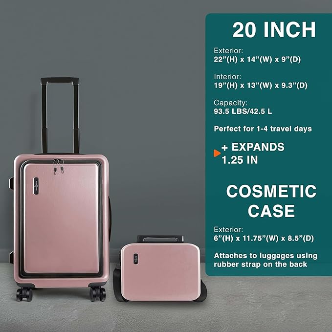 Luggage Sets 3 Piece, 22 Inch Carry on Luggage and 24 Inch Suitcases - Image 2