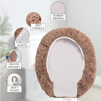 Microfiber Elongated Toilet Seat Cover 19.5"x 15" Machine Washable Solid Toilet - Image 4