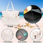 Beach Pool Bags Tote for Women Ladies Large Gym Tote Carry On Bag - Image 4