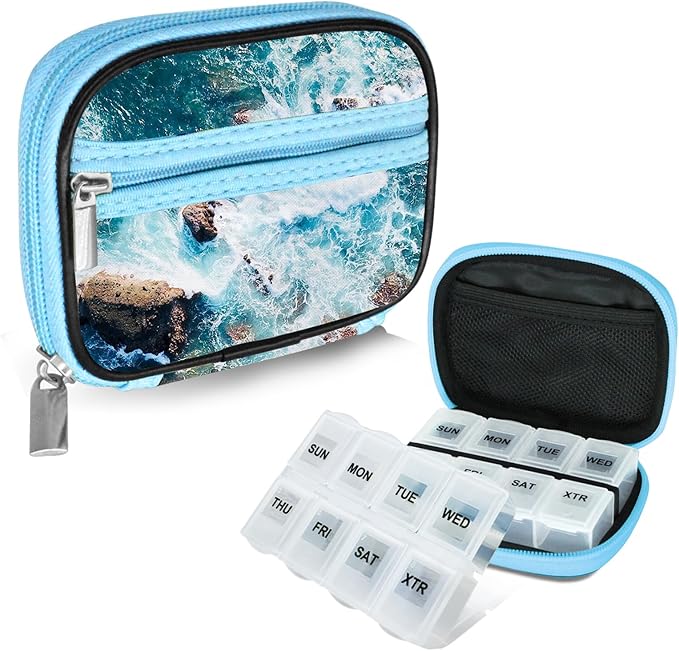 Serfeymi Weekly Travel Pill Organizer Pill Case by Serfeymi