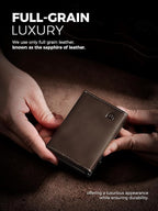LORZOR Wallet for Men with Metal Card Holder, Pop Up Wallet, Finest Full Grain - Image 3