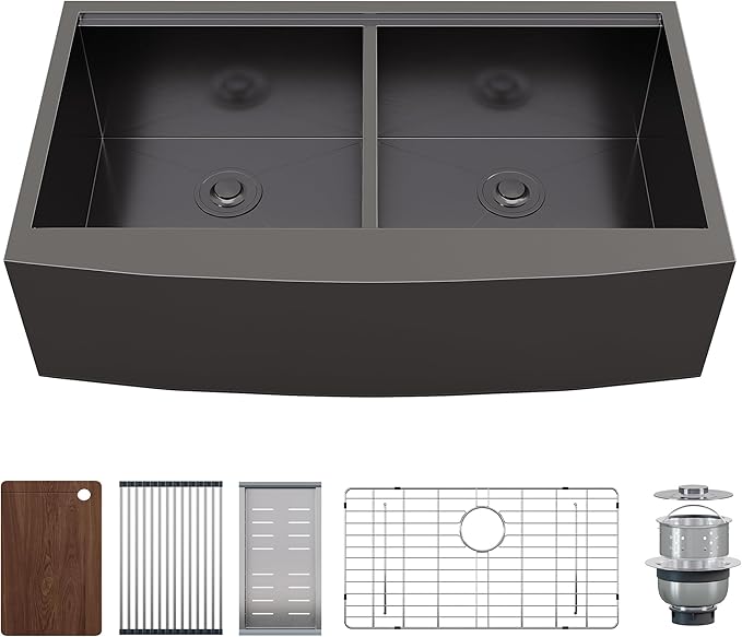 36-Inch Undermount Kitchen Sink Workstation, 16 Gauge Stainless Steel Double by Jocisland