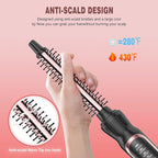 Thermal Brush, Heated Round Brush & Small Curling Iron with Ceramic Ionic Technology, 1/2 inch for Volumizing & Styling, Travel-Friendly Hot Comb with Adjustable Temperature（Rose Gold 0.5 inch）