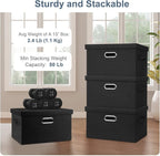 Medium 15" 21 Quart Collapsible Stackable Storage Bins - Image 4