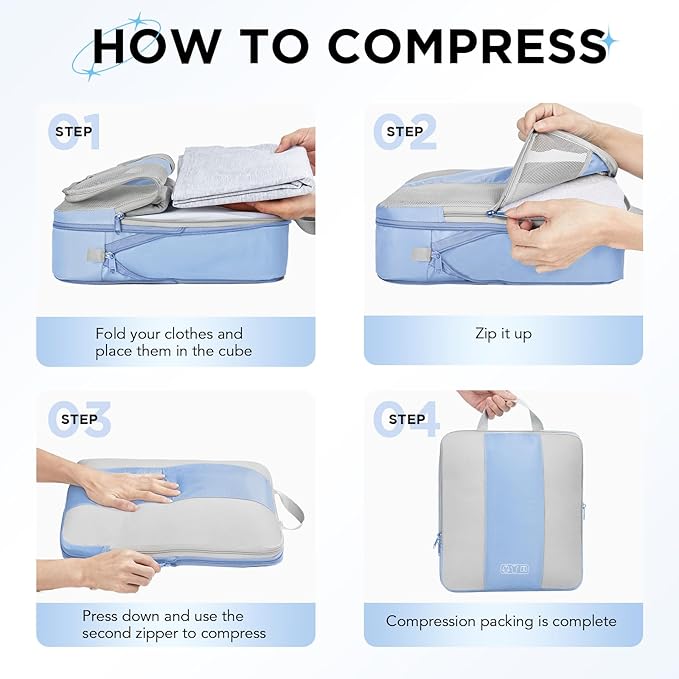 8 Set Compression Packing Cubes - Image 3