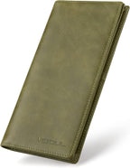 VISOUL Mens Long Bifold Checkbook Wallets Genuine Leather, Tall Checkbook RFID by VISOUL