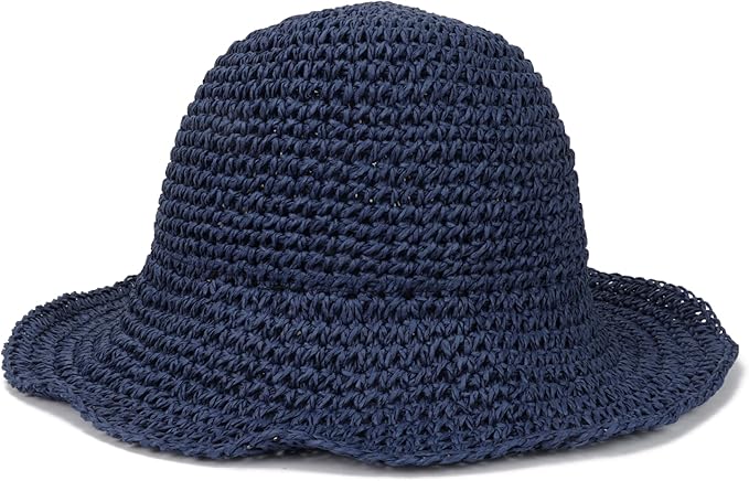 Womens Wide Brim Straw Sun Hat Foldable Floppy Crochet Beach Hat by Voilipex