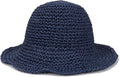 Womens Wide Brim Straw Sun Hat Foldable Floppy Crochet Beach Hat by Voilipex