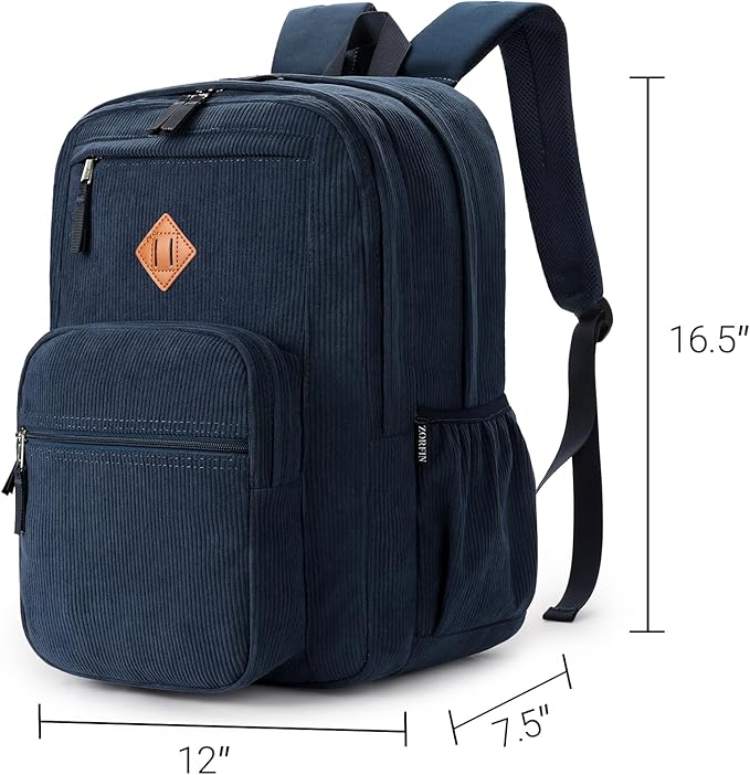 ZORFIN 26L Backpack for College, and Travel: Corduroy Bookbag - Image 3