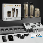 BESTBOMG® Hair Clippers for Men, Professional Hair Clippers, Beard Trimmer& Rechargeable Shaver Set, Metal T-Blade, LED Display, Barber Hair Cutting Kit for Men Grooming & Gifts, BS-807E (Bronze)
