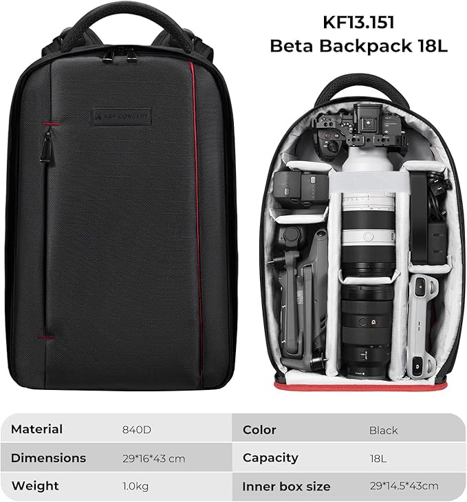 K&F Concept Camera Backpack for Photographers Large Waterproof Photography - Image 7